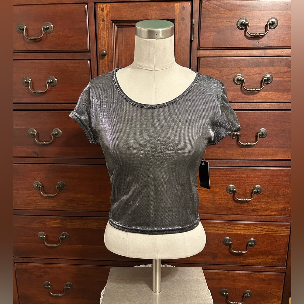 Metallic Gray Women's Top